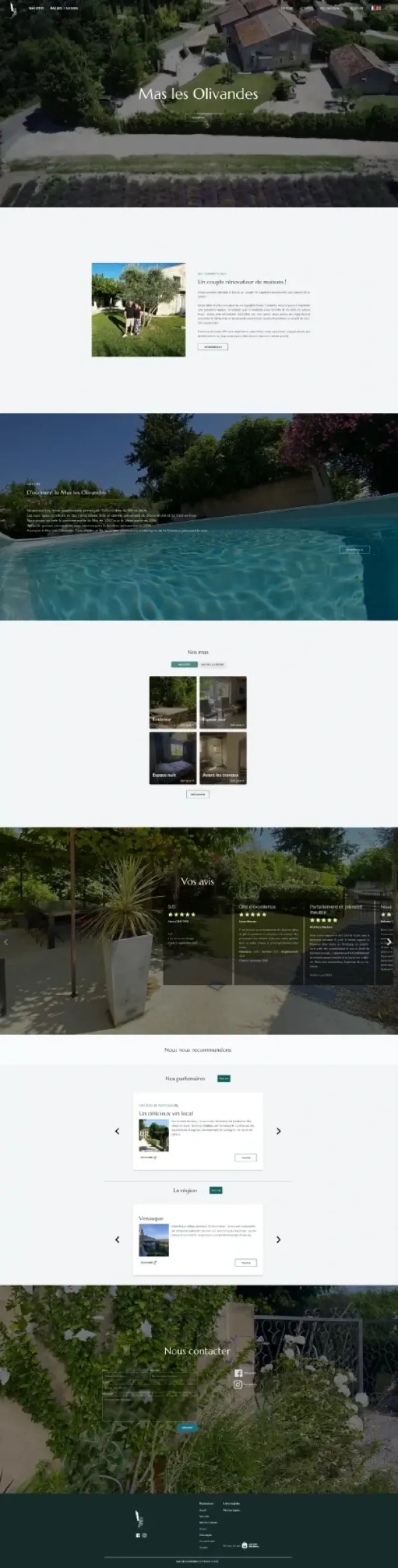 Page d'accueil de Mas les Olivandes
