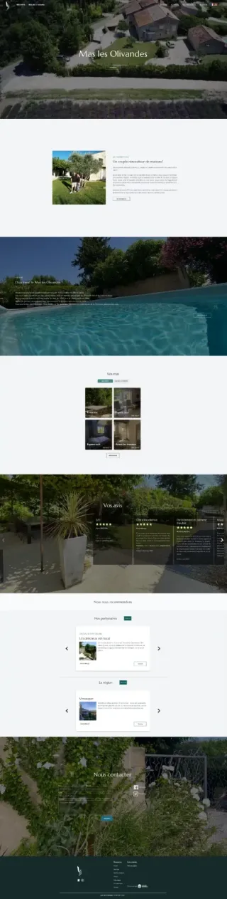 Page d'accueil de Mas les Olivandes