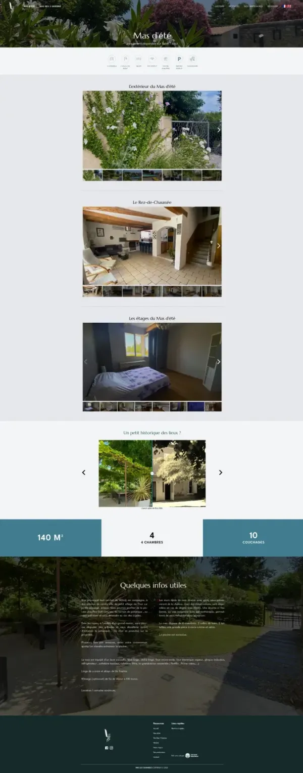 Page secondaire de Mas les Olivandes