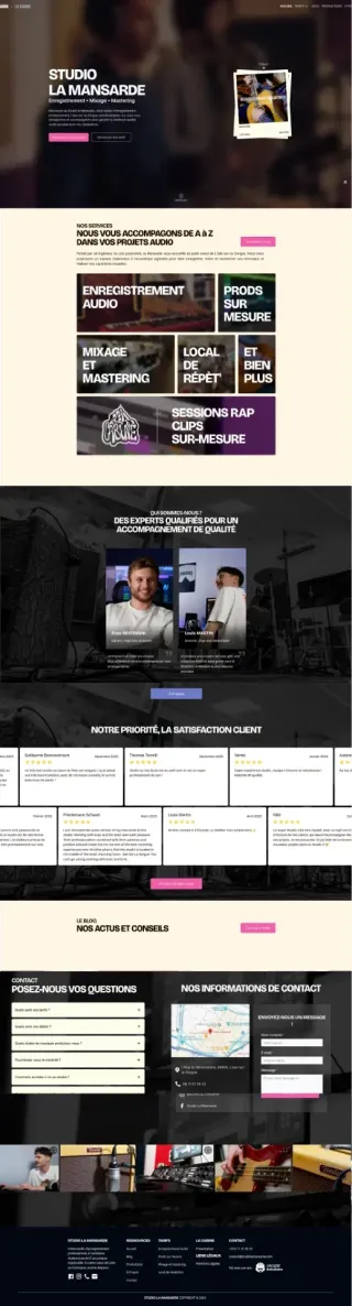 Page d'accueil de Studio la Mansarde