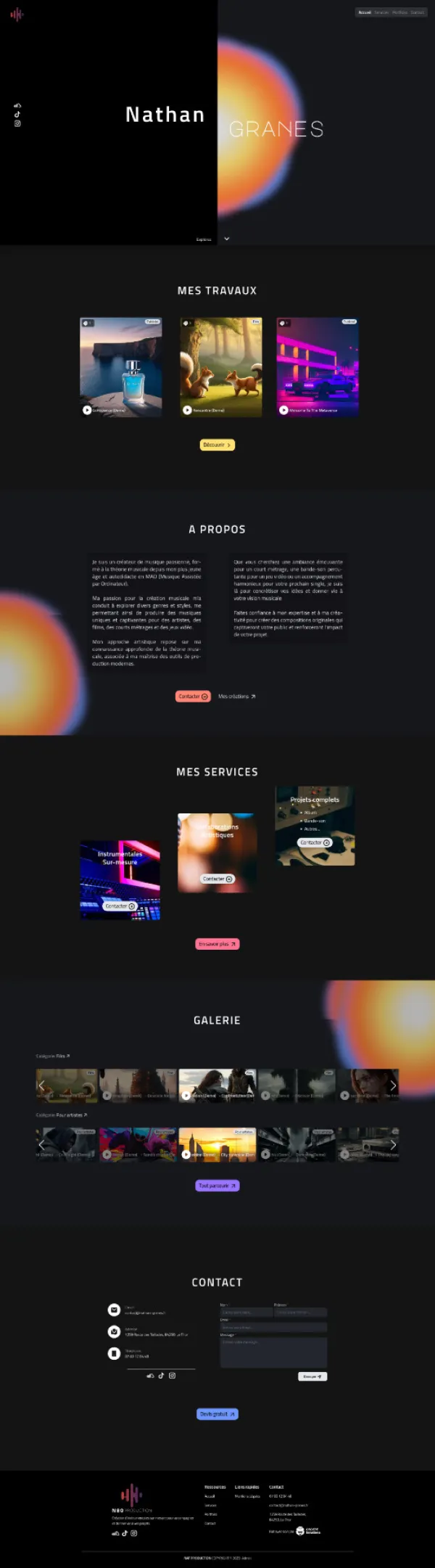 Page d'accueil de Nathan Granes