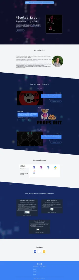 Page d'accueil de Nicolas Lyot