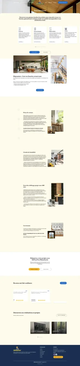 Page secondaire de KiposeTou Menuiserie